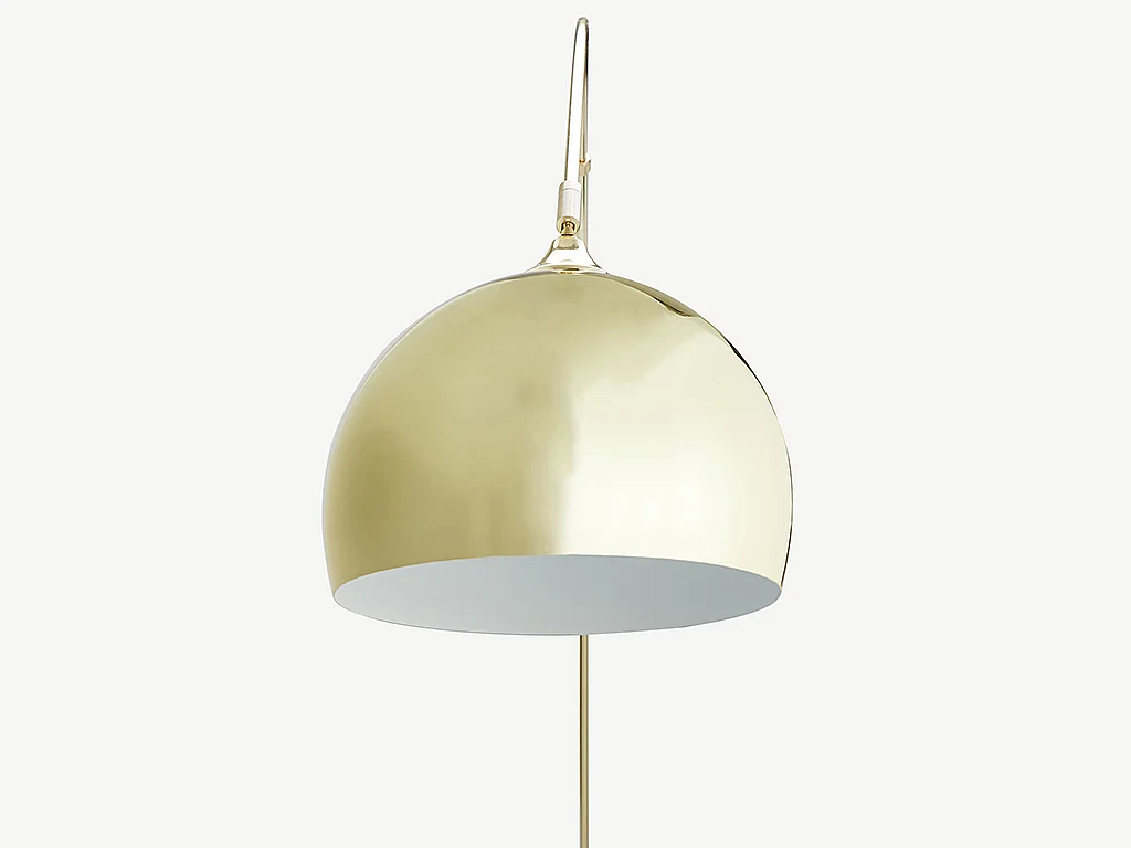 Duża lampa podłogowa w stylu art déco OMBRAGE - Metal i marmur - wys. 180 cm - Złocona