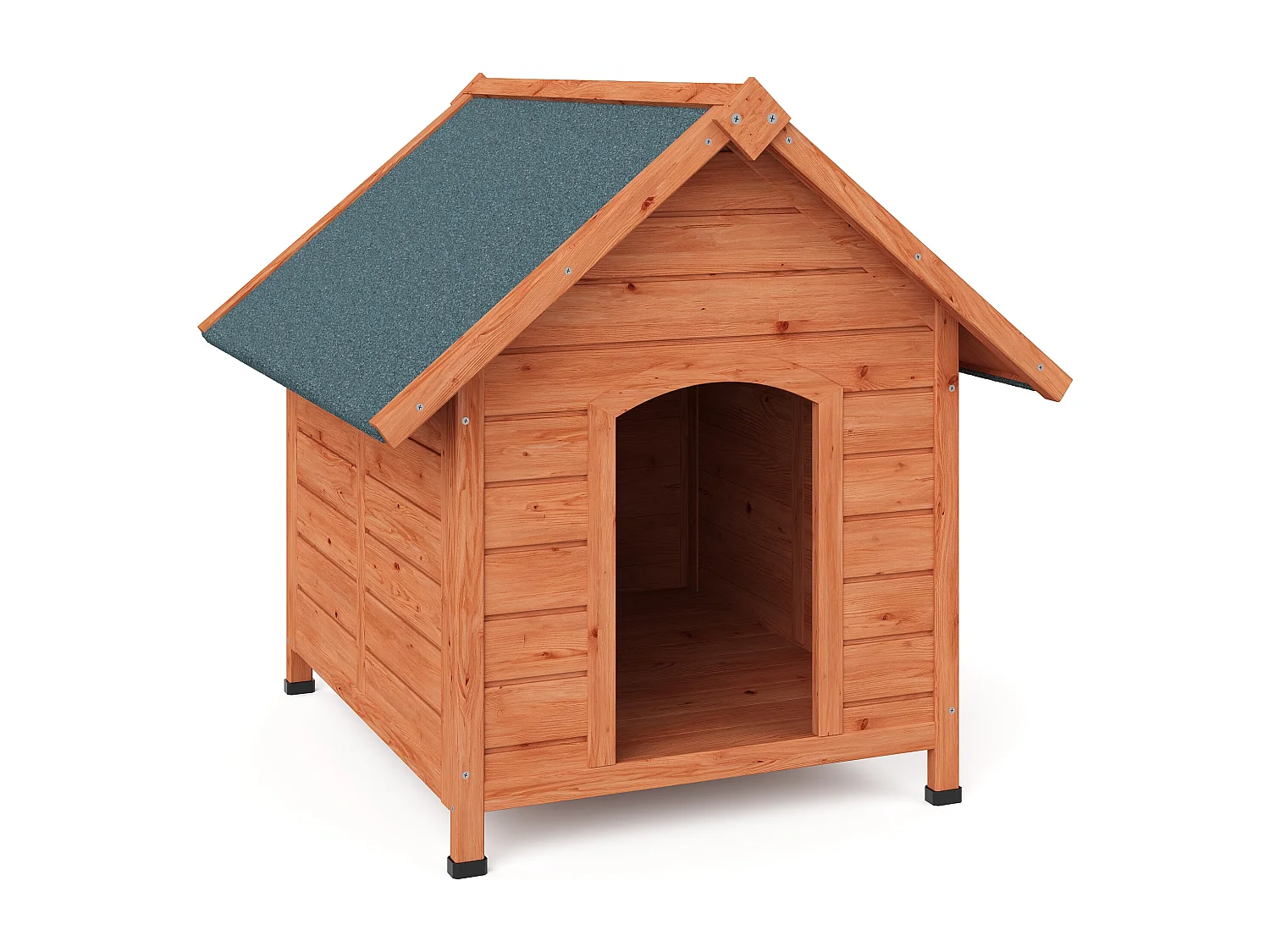 Niche pour chien en bois de sapin - L. 85 x P. 73 x H. 78,5 cm - Taille XS/S - Naturel - SELARO