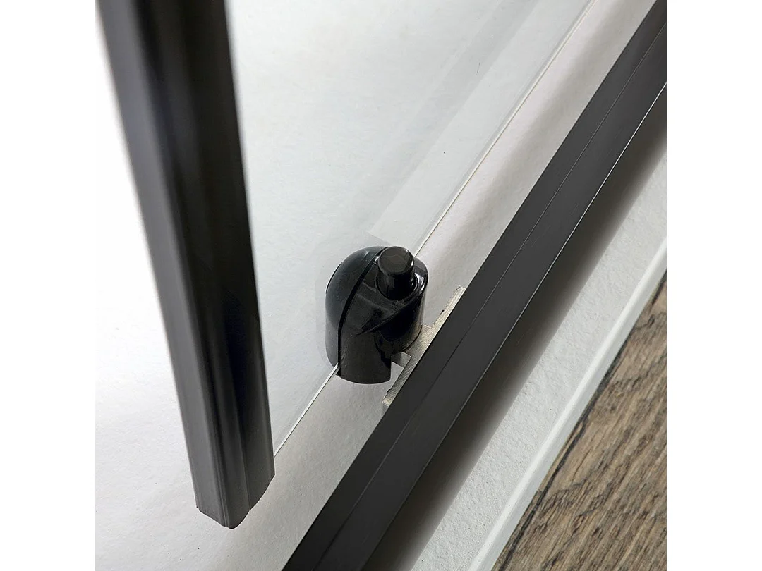 Porte De Douche Noir Mat Coulissante Niche 140 Cm | City