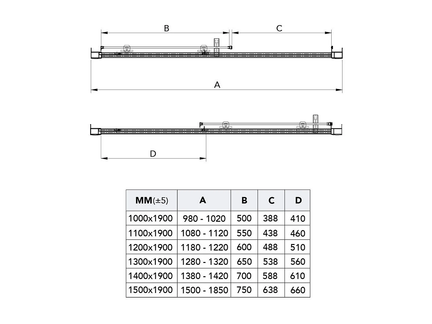 Porte De Douche Noir Mat Coulissante Niche 140 Cm | City
