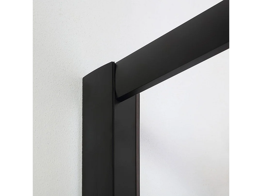 Porte De Douche Noir Mat Coulissante Niche 140 Cm | City