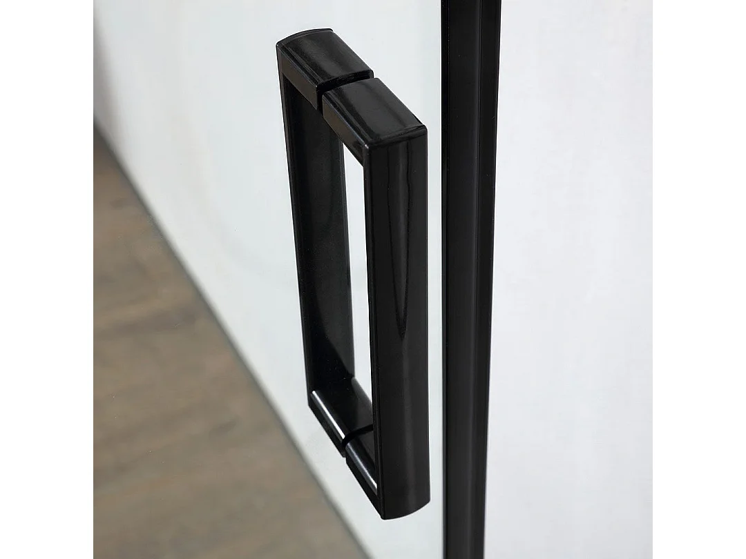 Porte De Douche En Niche Coulissante Noir Mat 110 Cm | City