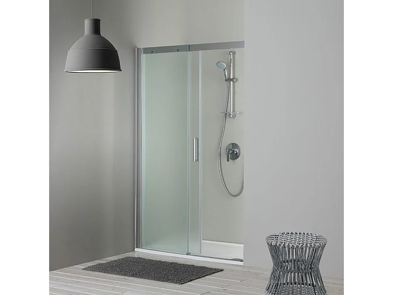 Porte De Douche En Niche Avec Paroi Fixe À Gauche Et Verre Satiné 140 Cm | Dream