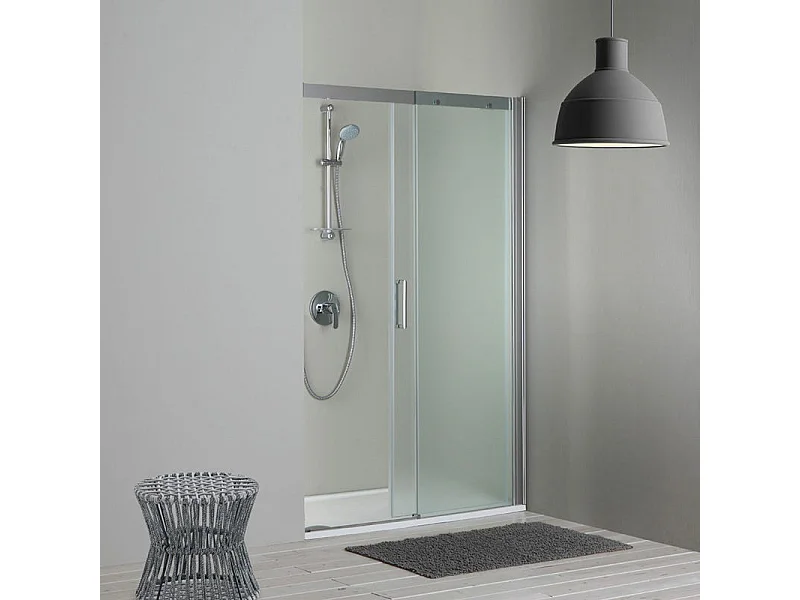 Porte De Douche En Niche 140 Cm Côté Fixe À Droite Verre Satiné | Dream