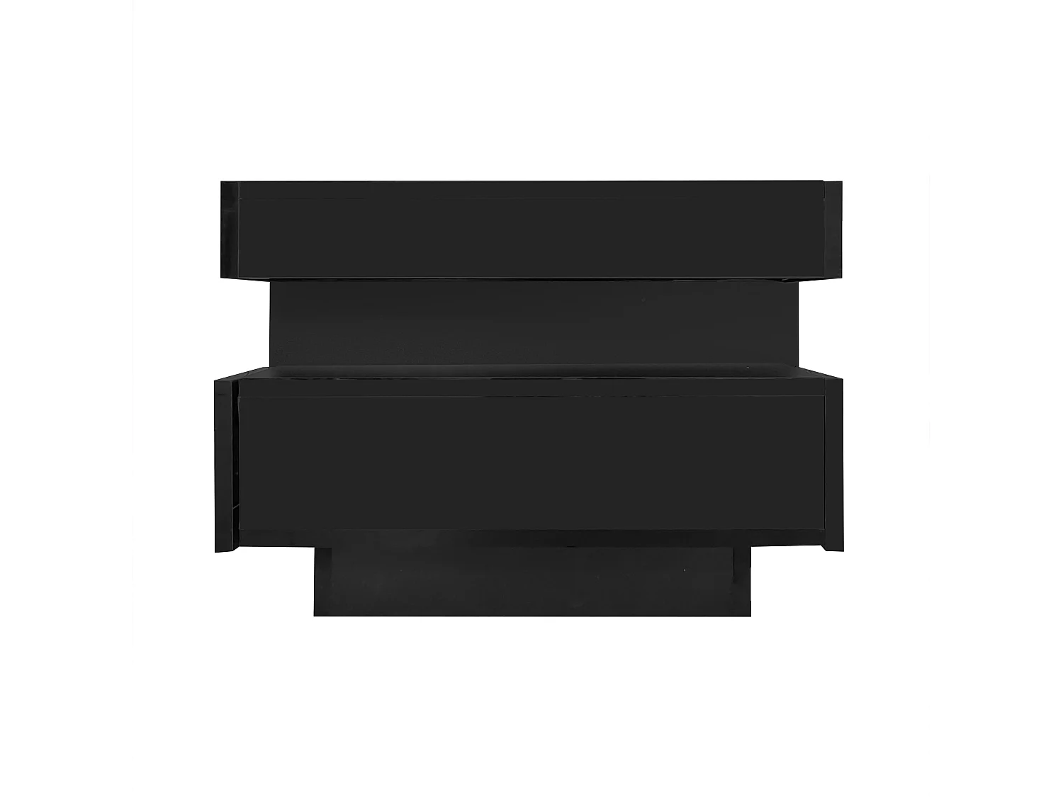 Tavolino con illuminazione a LED e 4 cassetti - Finitura lucida - Legno PB nero