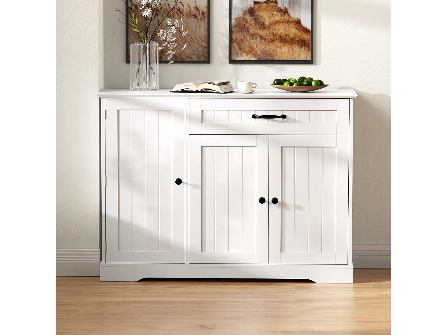 Credenza con 3 ante e 1 cassetto - Legno MDF - Bianco