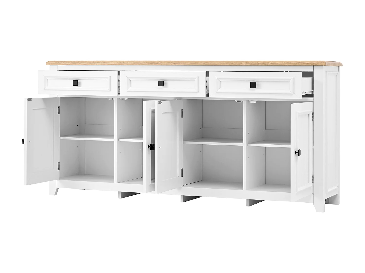 Credenza con 4 ante e 3 cassetti - Legno MDF - Bianco