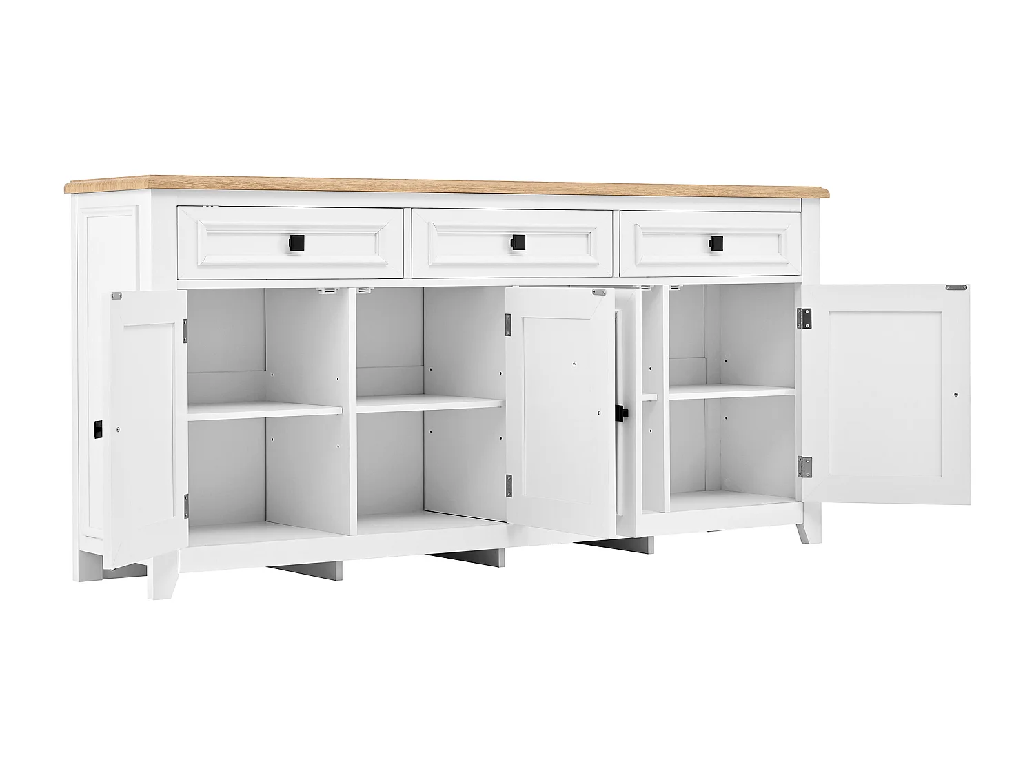 Credenza con 4 ante e 3 cassetti - Legno MDF - Bianco