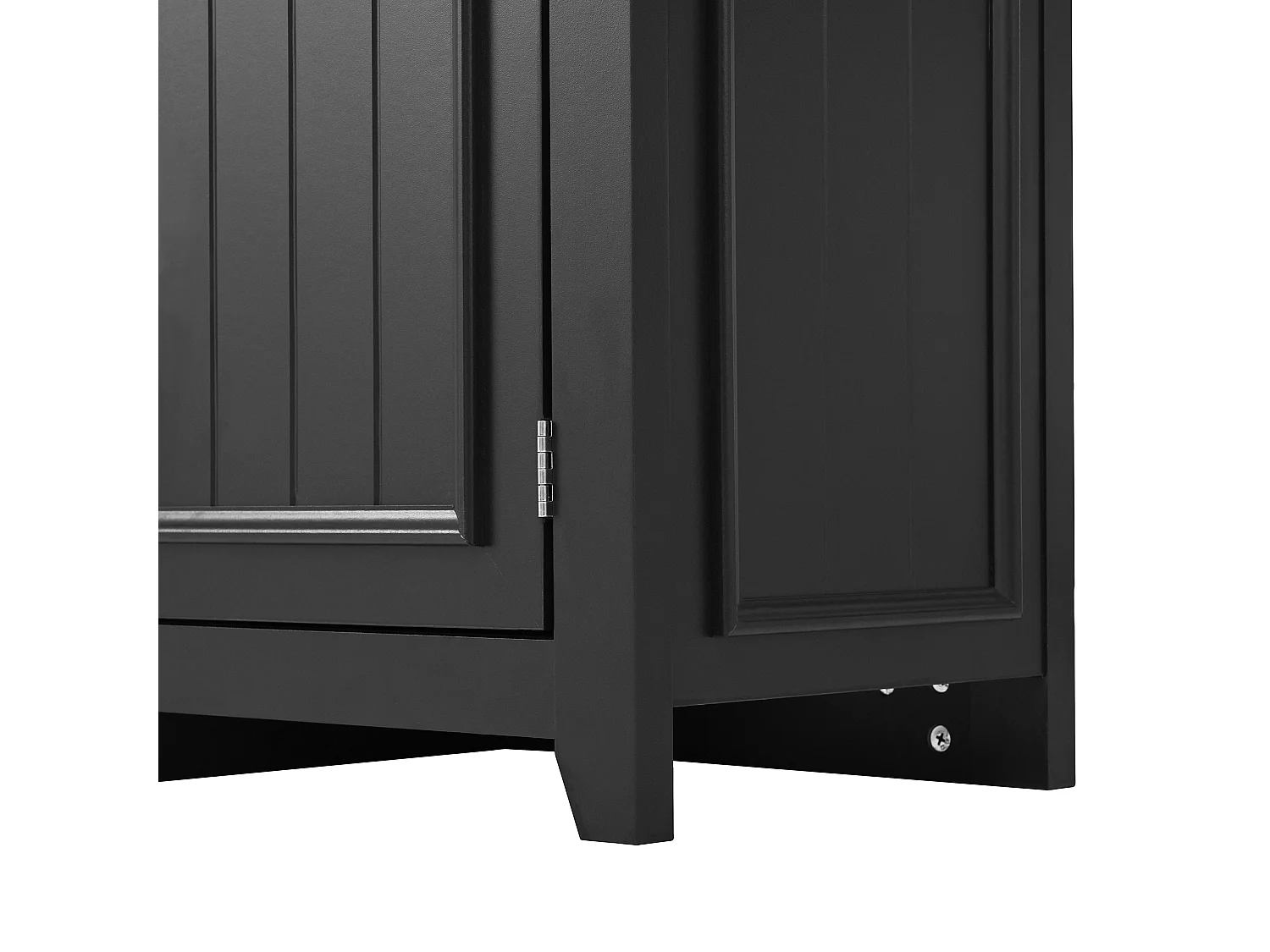 Buffet avec 4 portes et 3 tiroirs - Bois MDF - Noir