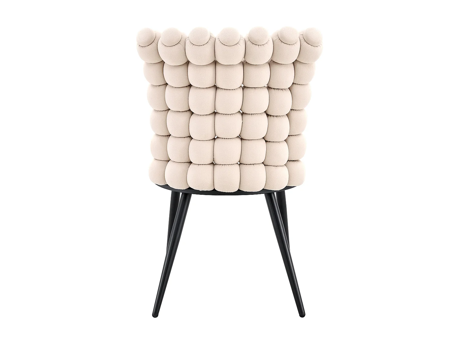 Set van 2 stoelen met bolvormige kettingrugleuning - Fluweel en metaal - Gebroken wit