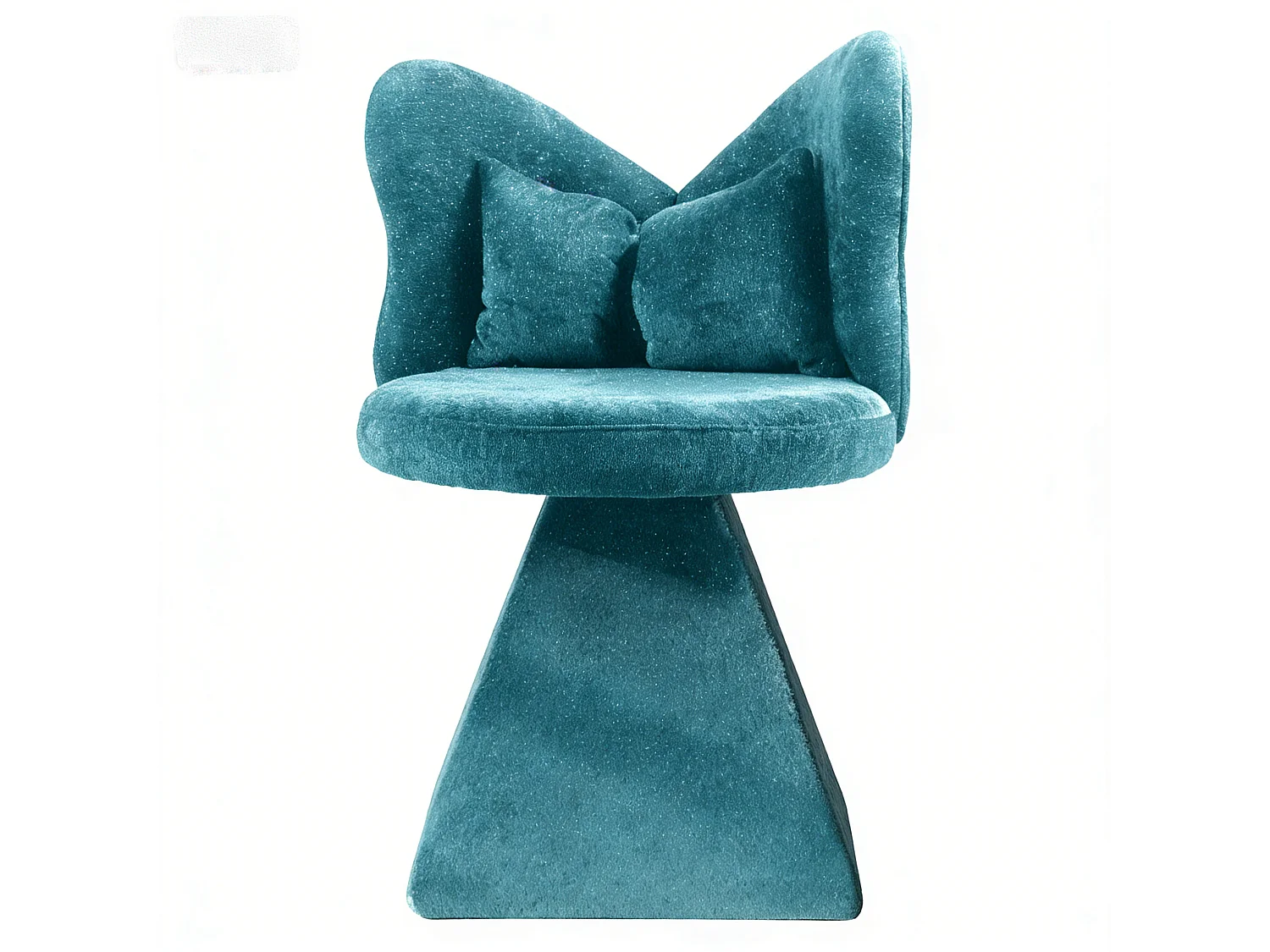 Chaise pivotant avec dossier en forme de papillon et soutien lombaire - Tissu bleu