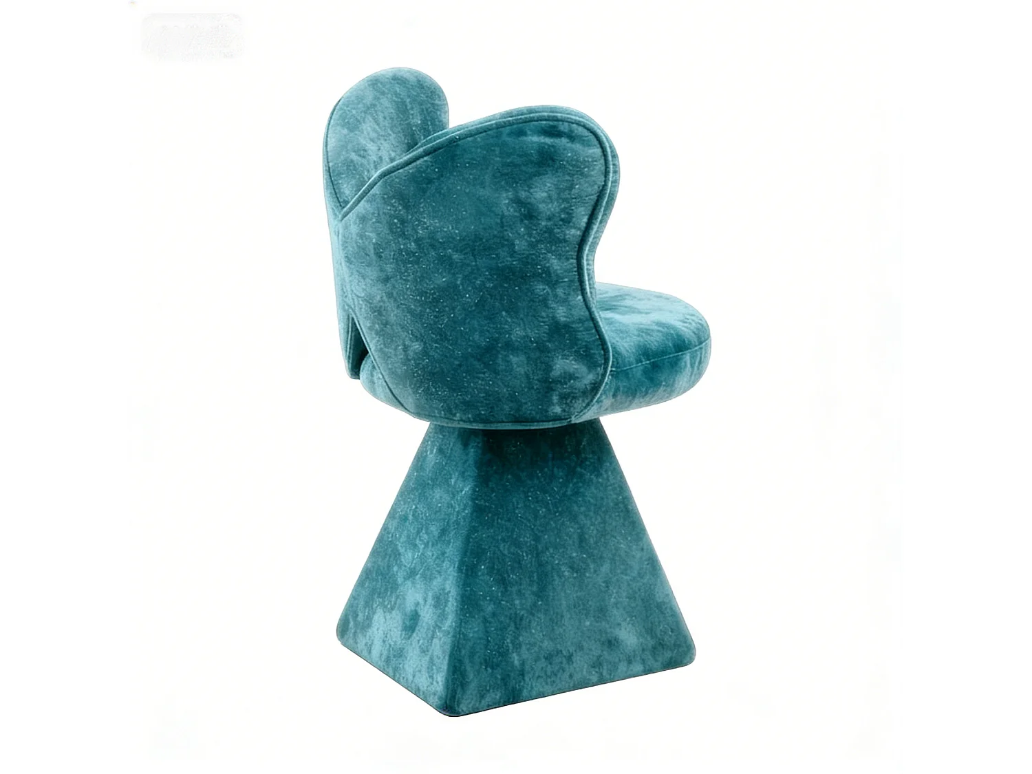 Chaise pivotant avec dossier en forme de papillon et soutien lombaire - Tissu bleu