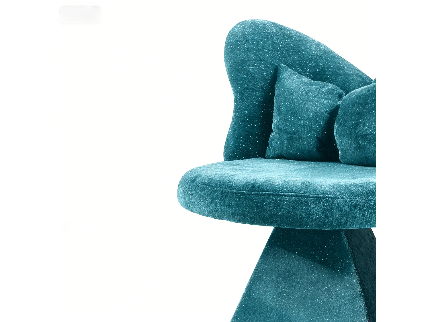 Chaise pivotant avec dossier en forme de papillon et soutien lombaire - Tissu bleu