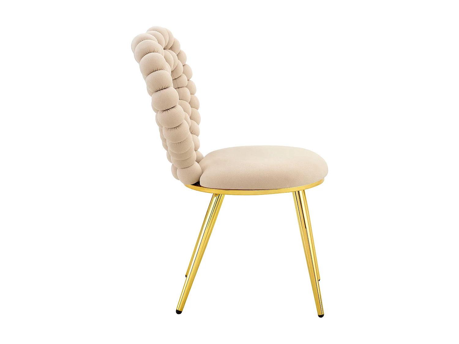 Conjunto de 2 sillas con respaldo calado en forma de corazón - Terciopelo beige