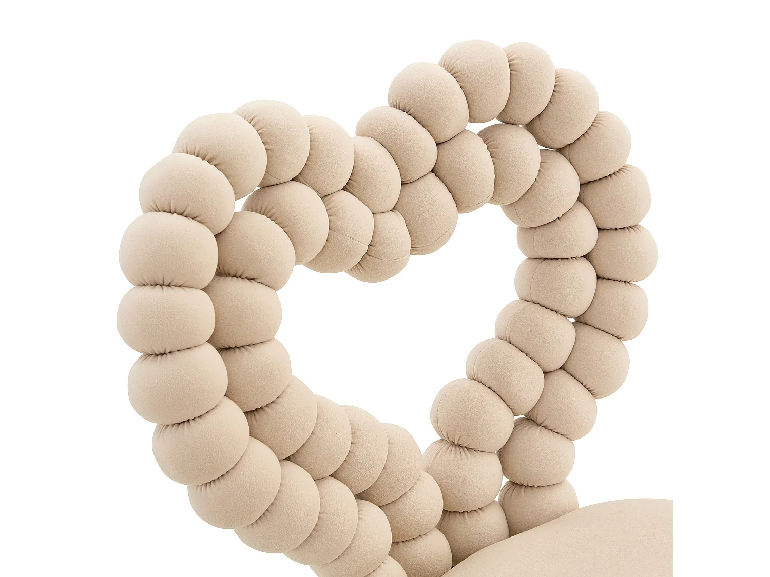Conjunto de 2 sillas con respaldo calado en forma de corazón - Terciopelo beige