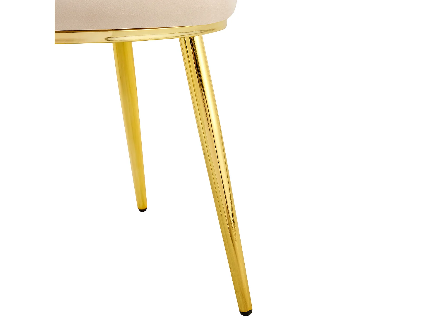 Conjunto de 2 sillas con respaldo calado en forma de corazón - Terciopelo beige