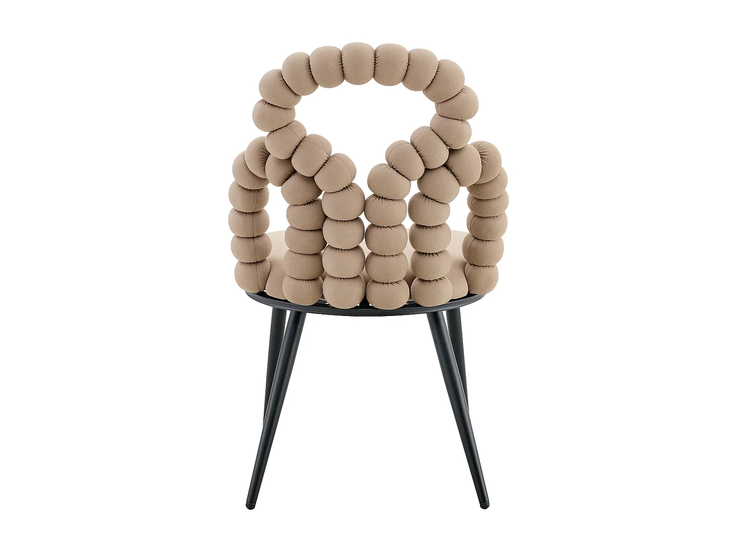 Lot de 2 chaises avec pieds en métal noir- Velours camel