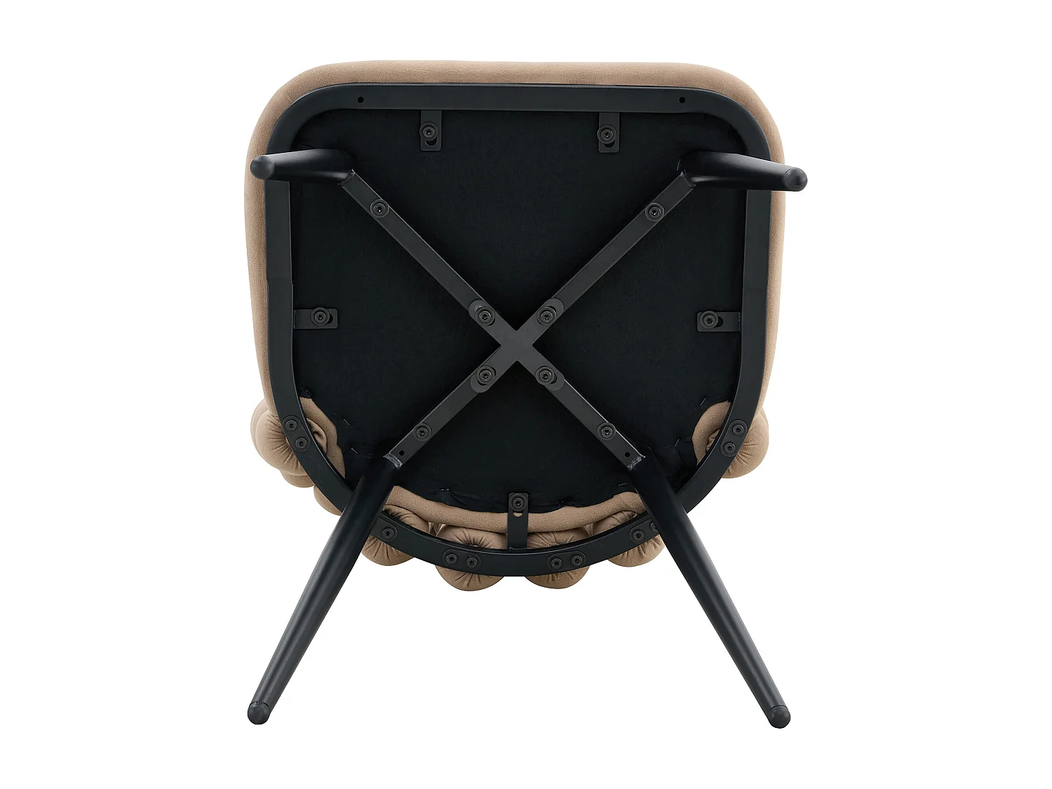 Lot de 2 chaises avec pieds en métal noir- Velours camel