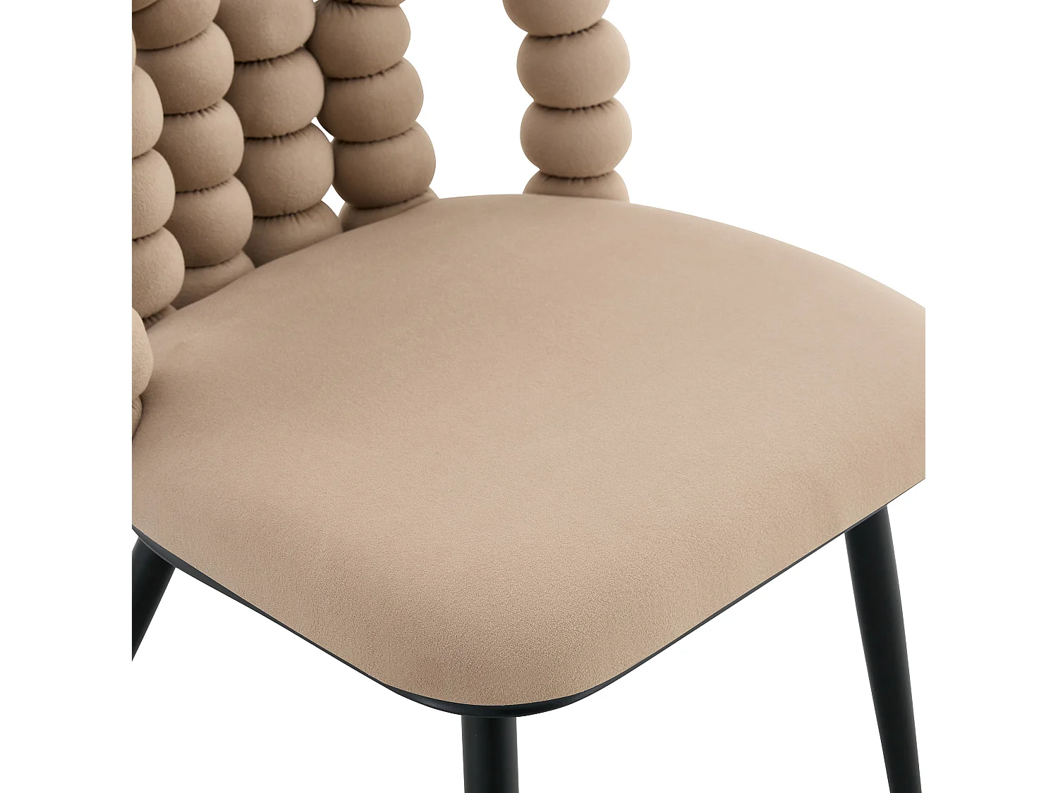 Lot de 2 chaises avec pieds en métal noir- Velours camel