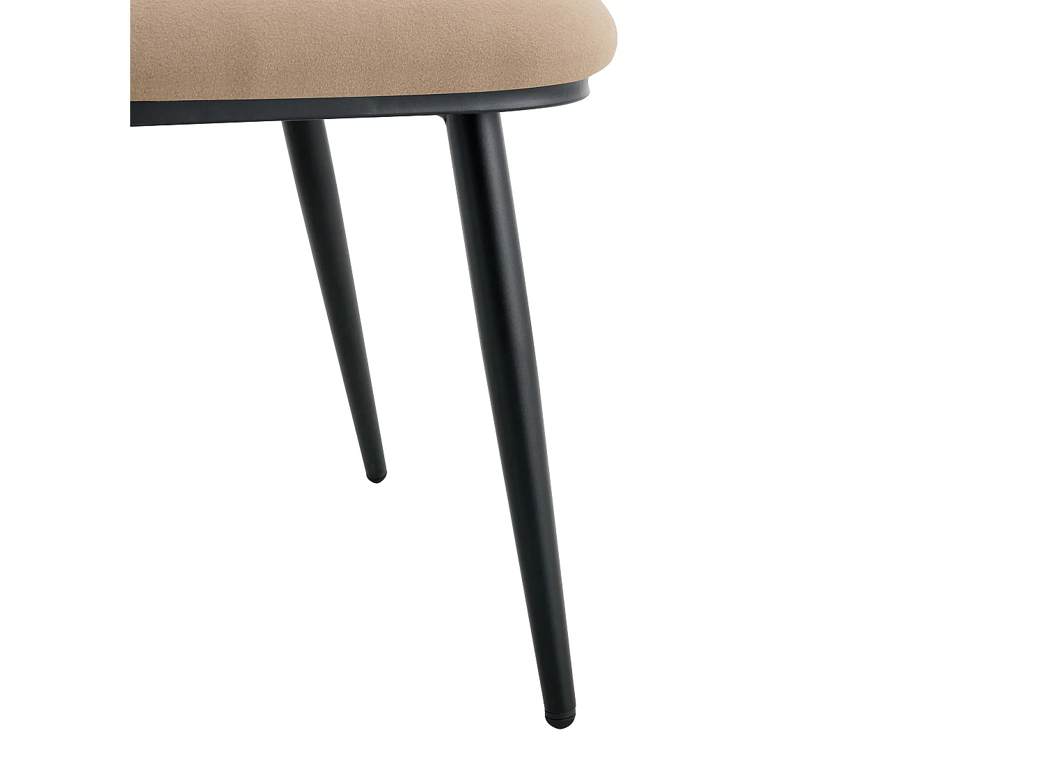 Lot de 2 chaises avec pieds en métal noir- Velours camel