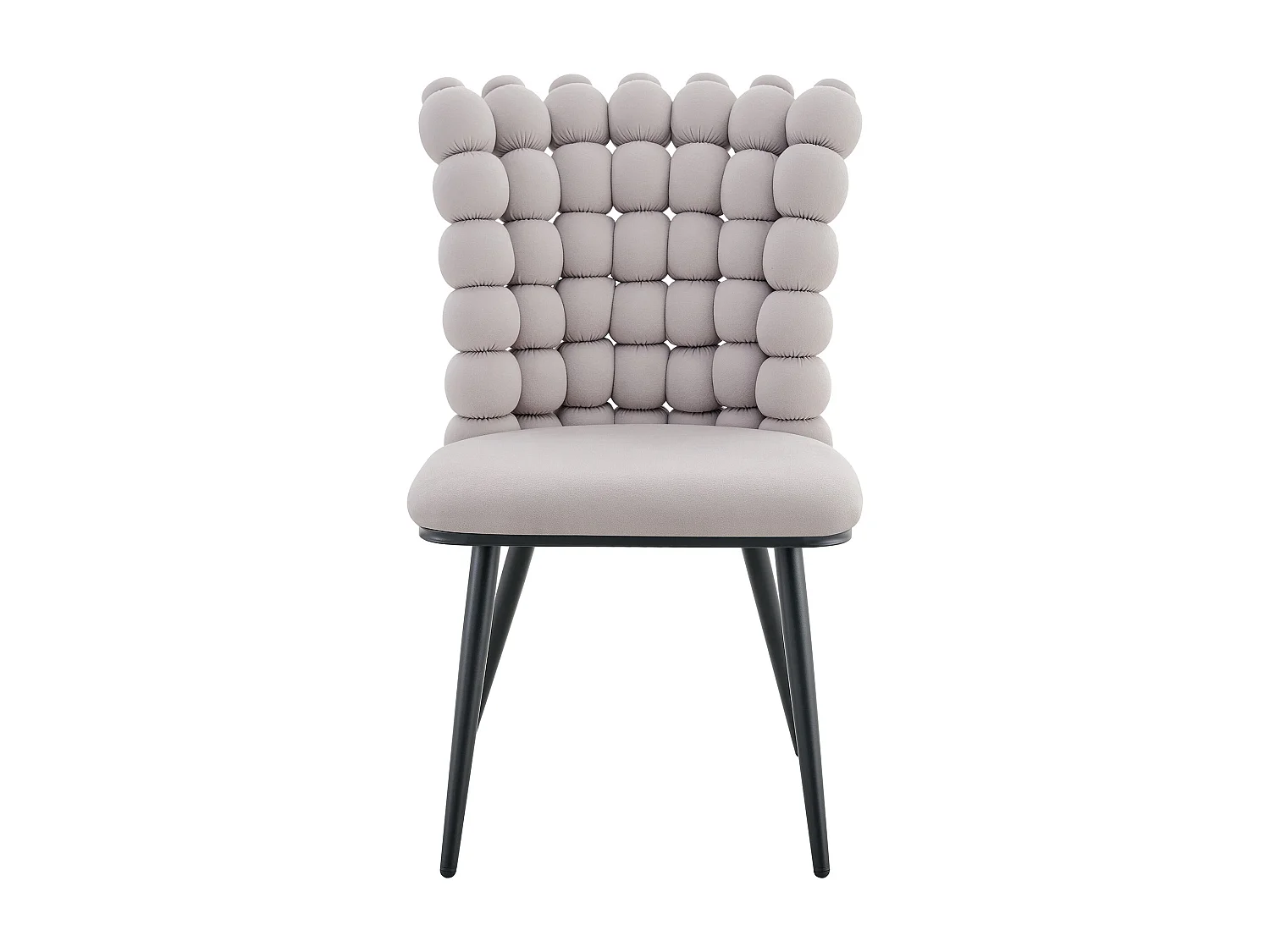 Set van 2 stoelen met bolvormige kettingrugleuning - Fluweel en metaal - Grijs