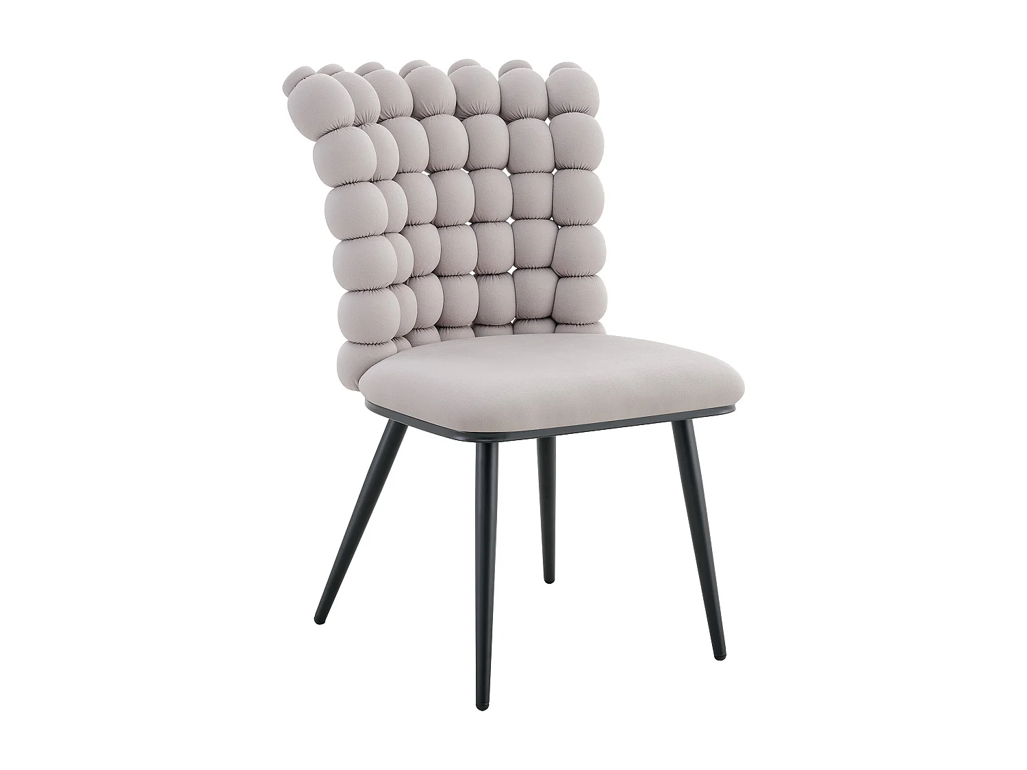 Set van 2 stoelen met bolvormige kettingrugleuning - Fluweel en metaal - Grijs