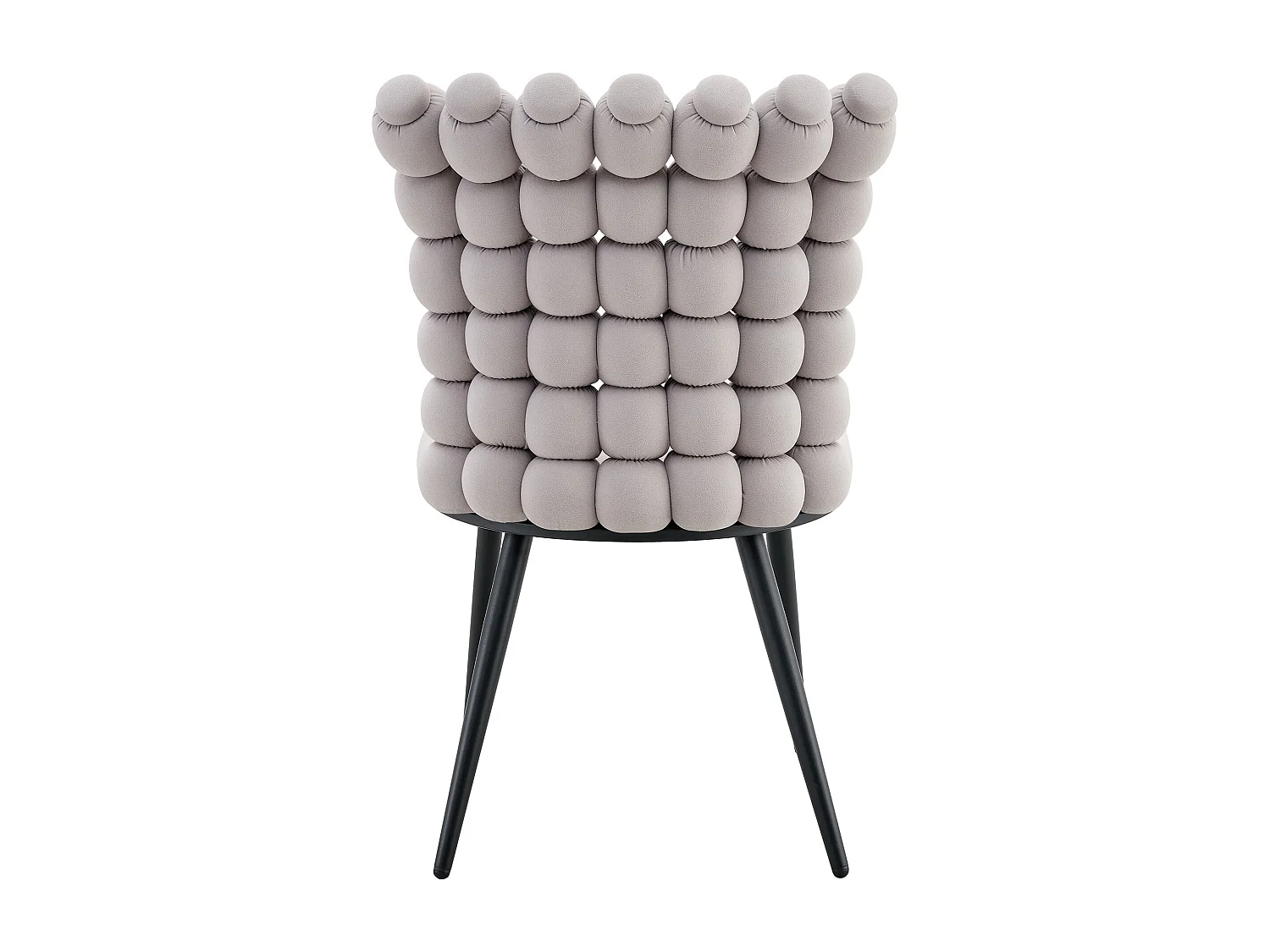 Set van 2 stoelen met bolvormige kettingrugleuning - Fluweel en metaal - Grijs