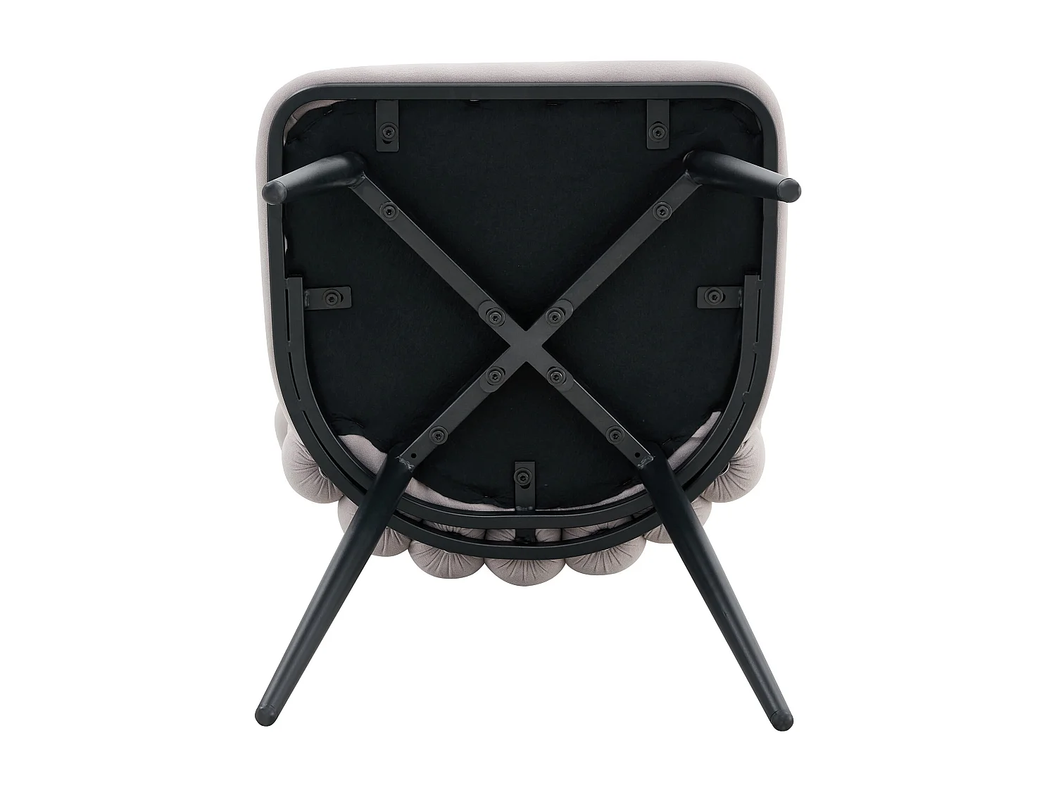 Set van 2 stoelen met bolvormige kettingrugleuning - Fluweel en metaal - Grijs