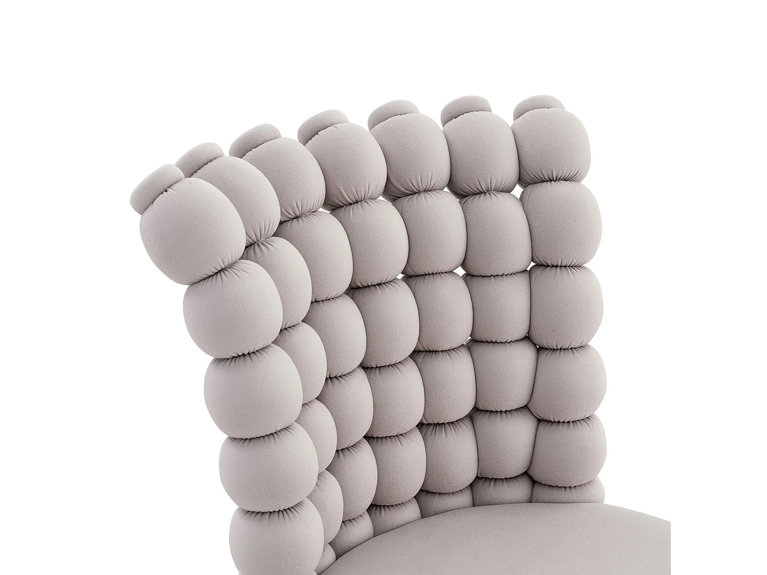 Set van 2 stoelen met bolvormige kettingrugleuning - Fluweel en metaal - Grijs