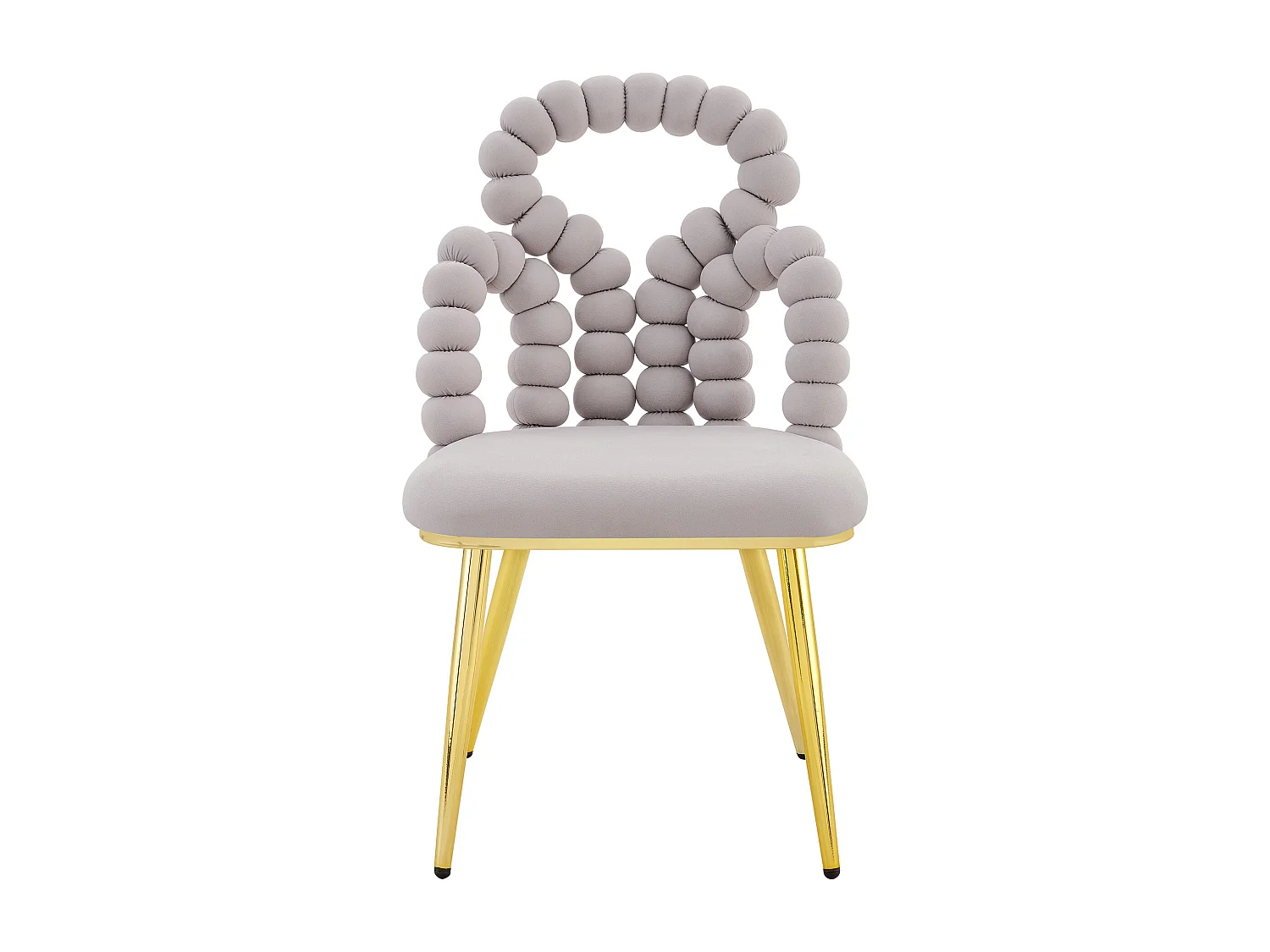 Lot de 2 chaises avec pieds en métal doré- Velours gris