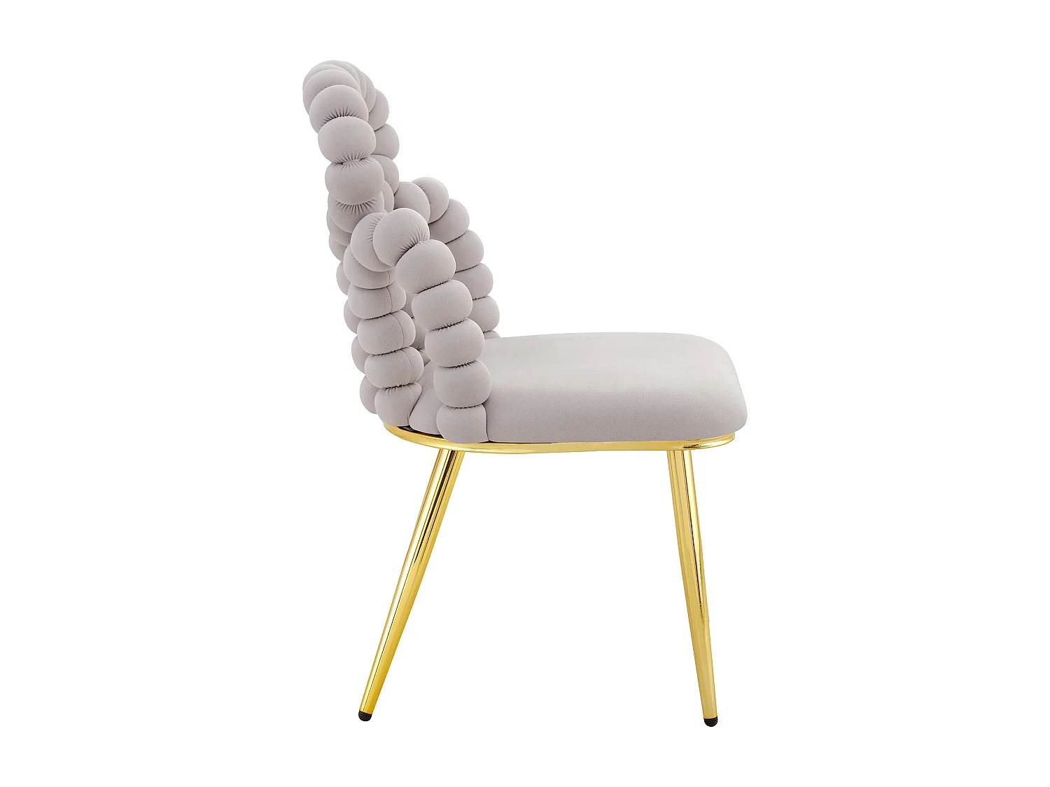 Lot de 2 chaises avec pieds en métal doré- Velours gris