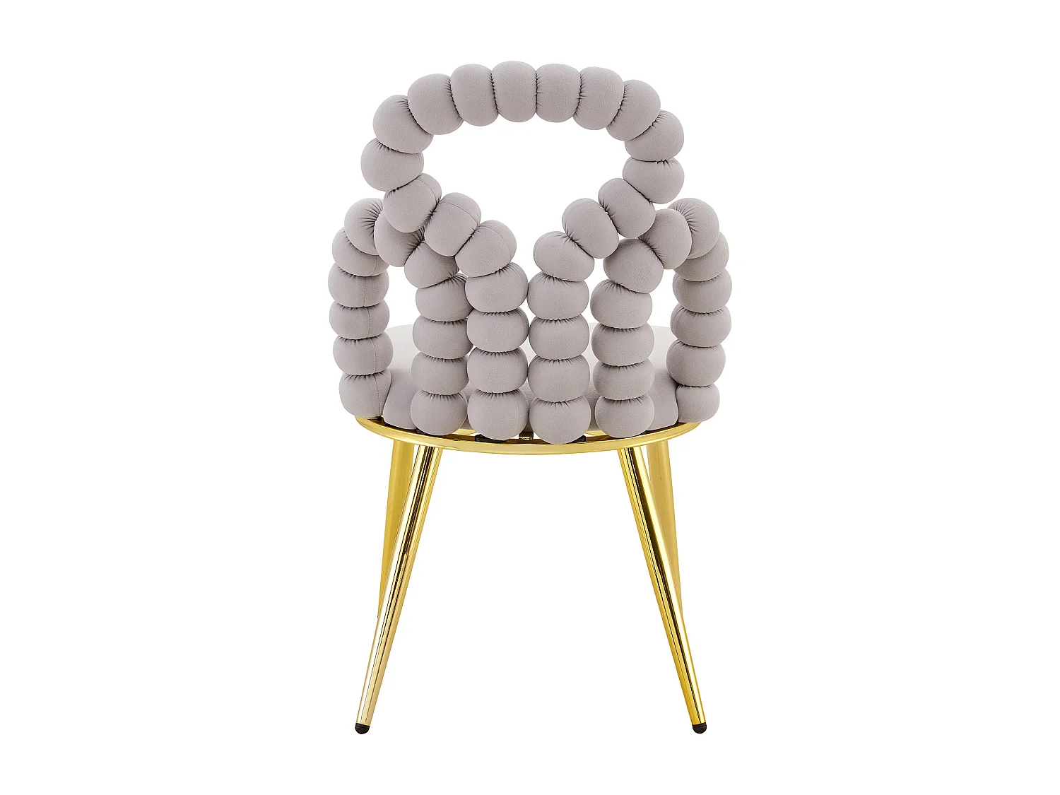 Lot de 2 chaises avec pieds en métal doré- Velours gris