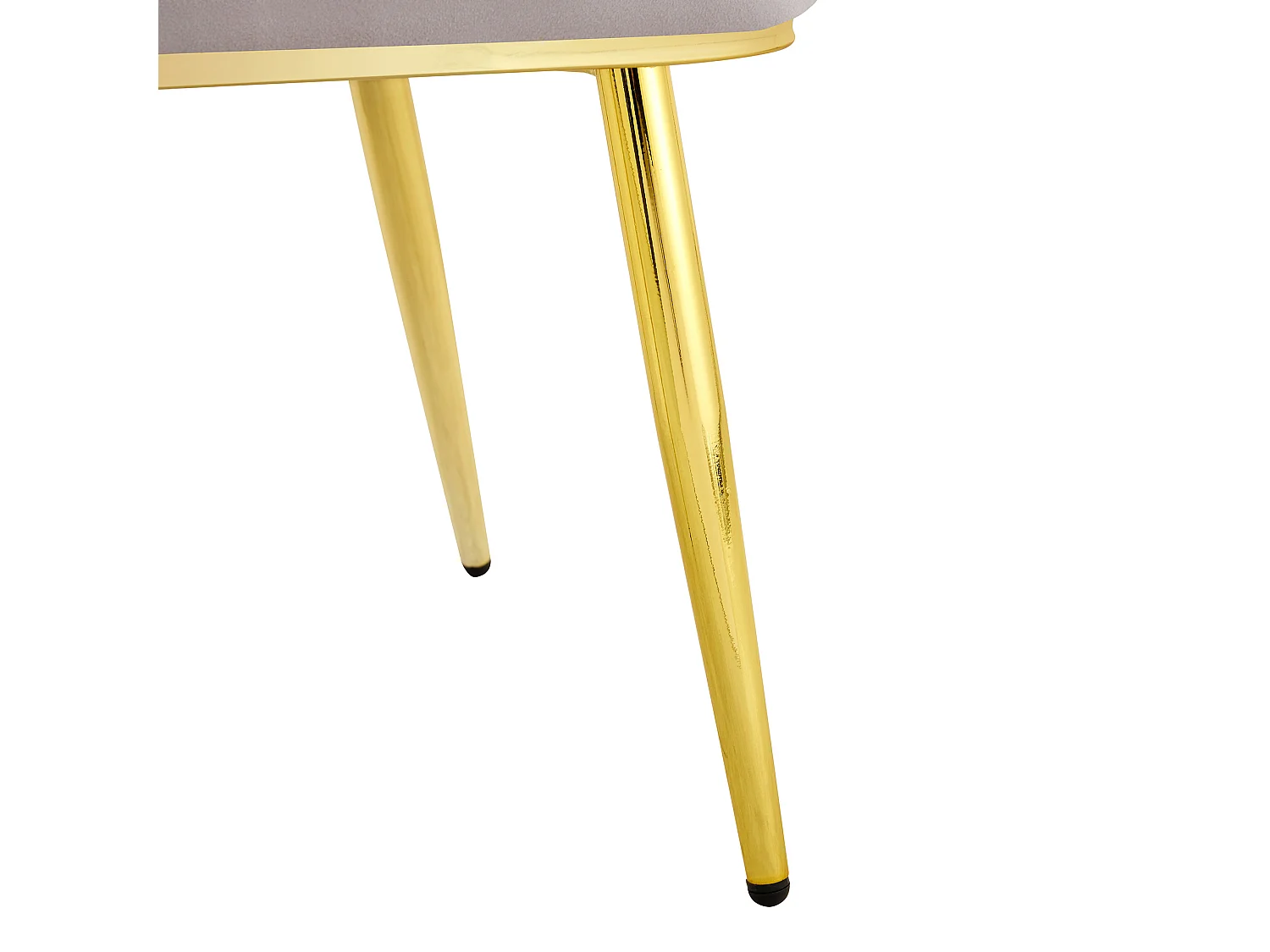 Lot de 2 chaises avec pieds en métal doré- Velours gris