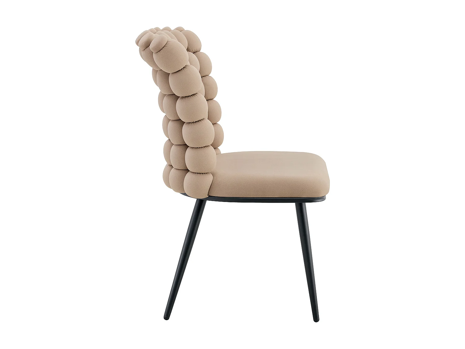 Set van 2 stoelen met bolvormige kettingrugleuning - Fluweel en metaal - Camel