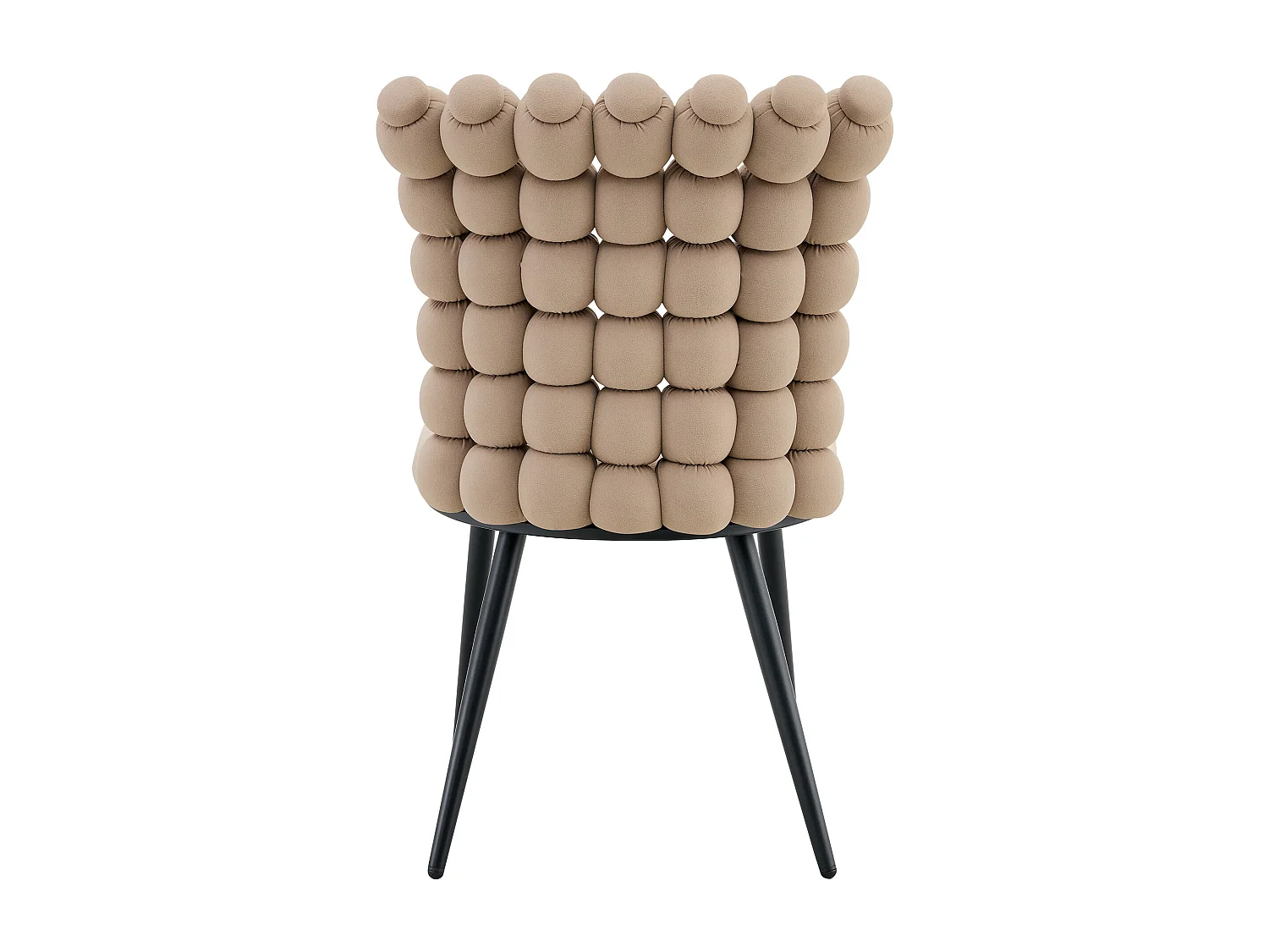 Set van 2 stoelen met bolvormige kettingrugleuning - Fluweel en metaal - Camel