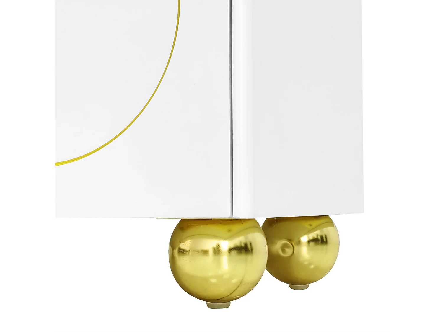 Mueble de TV con 4 puertas texturizadas - patas redondas doradas - madera PB