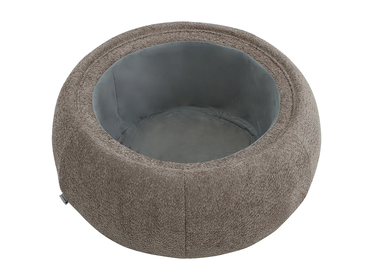 Table basse avec coffre de rangement en tissu bouclette et MDF - Taupe - SORIELI