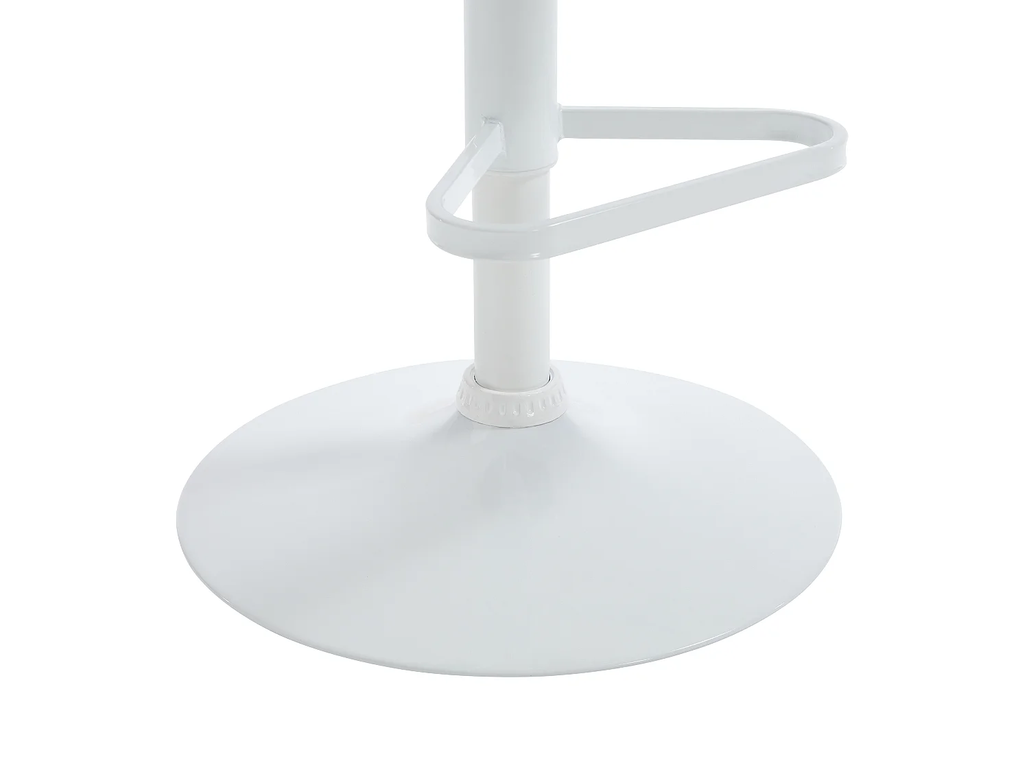 Tabouret de bar en tissu et métal blanc - Hauteur réglable - Crème - ELEANA