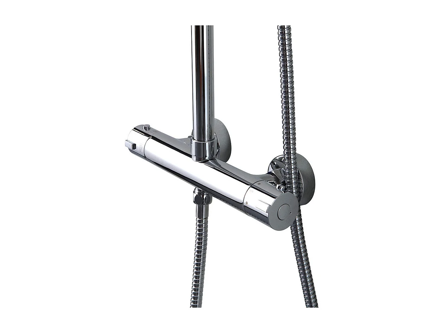 Colonne De Douche Ronde En Laiton Chromé Avec Thermostat