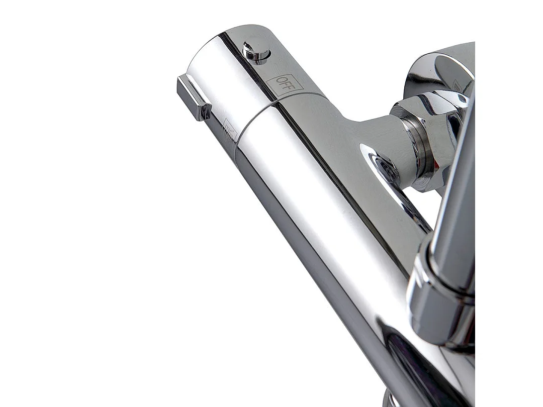 Colonne De Douche Ronde En Laiton Chromé Avec Thermostat