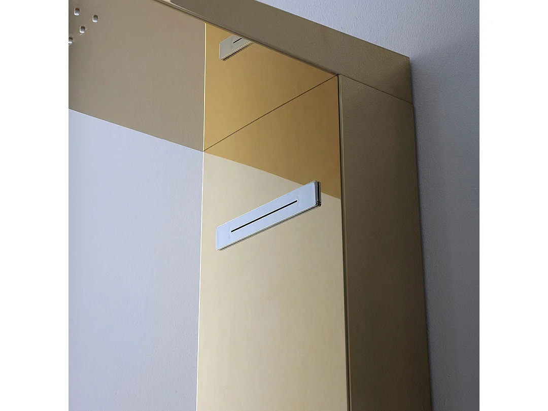 Panneau De Douche Or Avec Hydromassage Et Design Moderne Mural H 150Cm