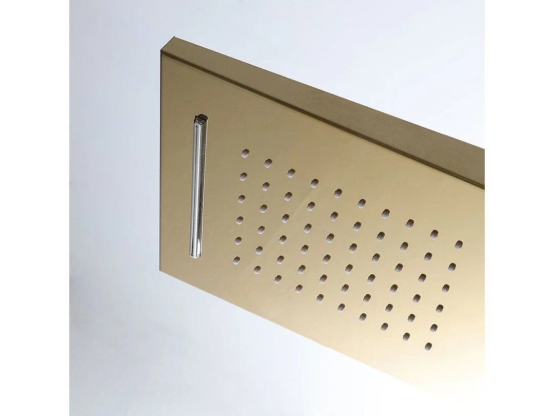 Panneau De Douche Or Avec Hydromassage Et Design Moderne Mural H 150Cm