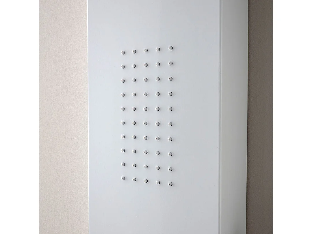 Panneau De Douche En Aluminium Blanc Avec Pommeau Et Hydromassage