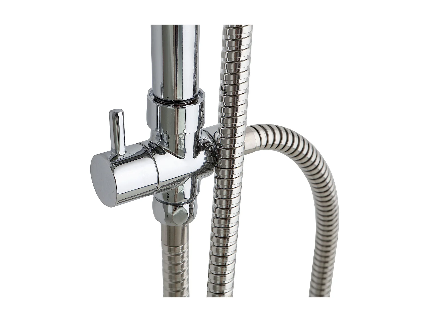 Colonne De Douche Avec Pommeau Rond Fixe Et Barre De Douche En Abs