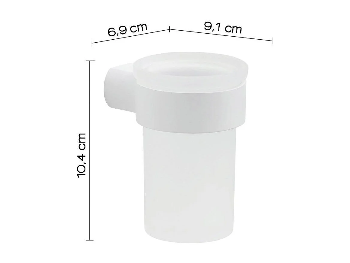 Porte-Brosse À Dents En Verre/Laiton Chromé Blanc Mat - Fixation Par Vis Incluse | Giacinto