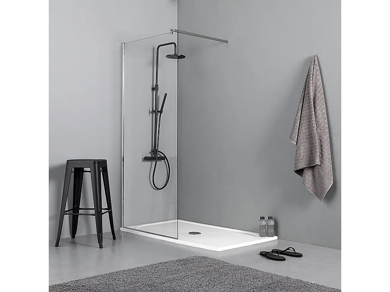 Paroi Fixe De Douche Walk-In À L'italienne 100 Cm En Verre