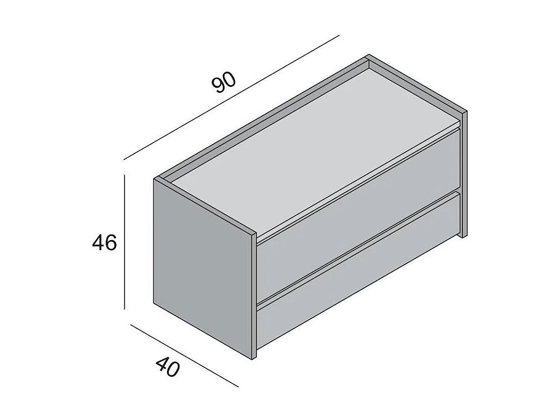 Coffre De Rangement En Chêne Avec Façade Blanche