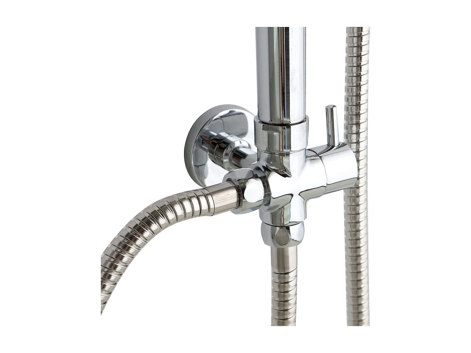 Colonne De Douche Avec Douchette Et Pommeau Fixe Ronde