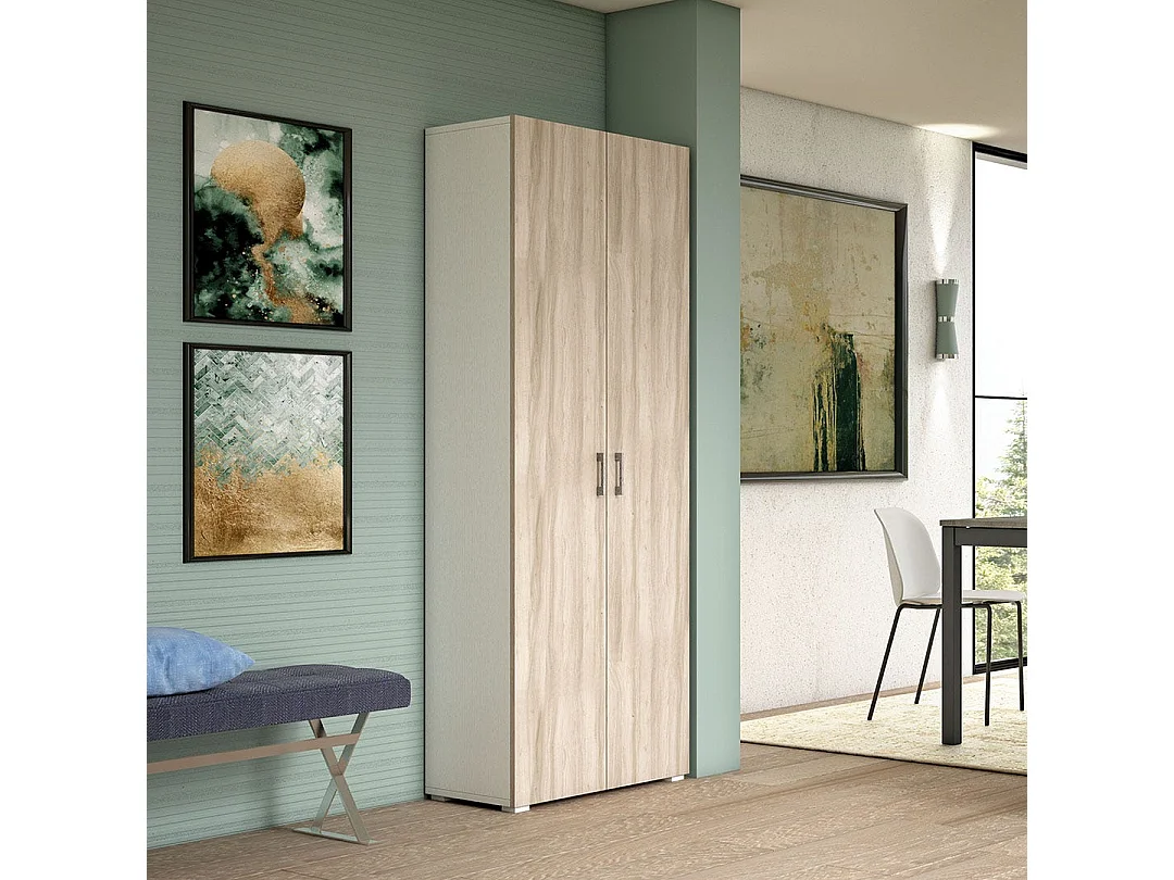 Armoire Polyvalente Et Armoire À Chaussures Blanche Avec 2 Portes En Orme