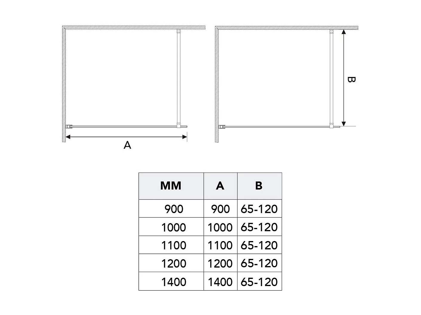 Paroi De Douche À L'italienne 120Cm Avec Verre Clair